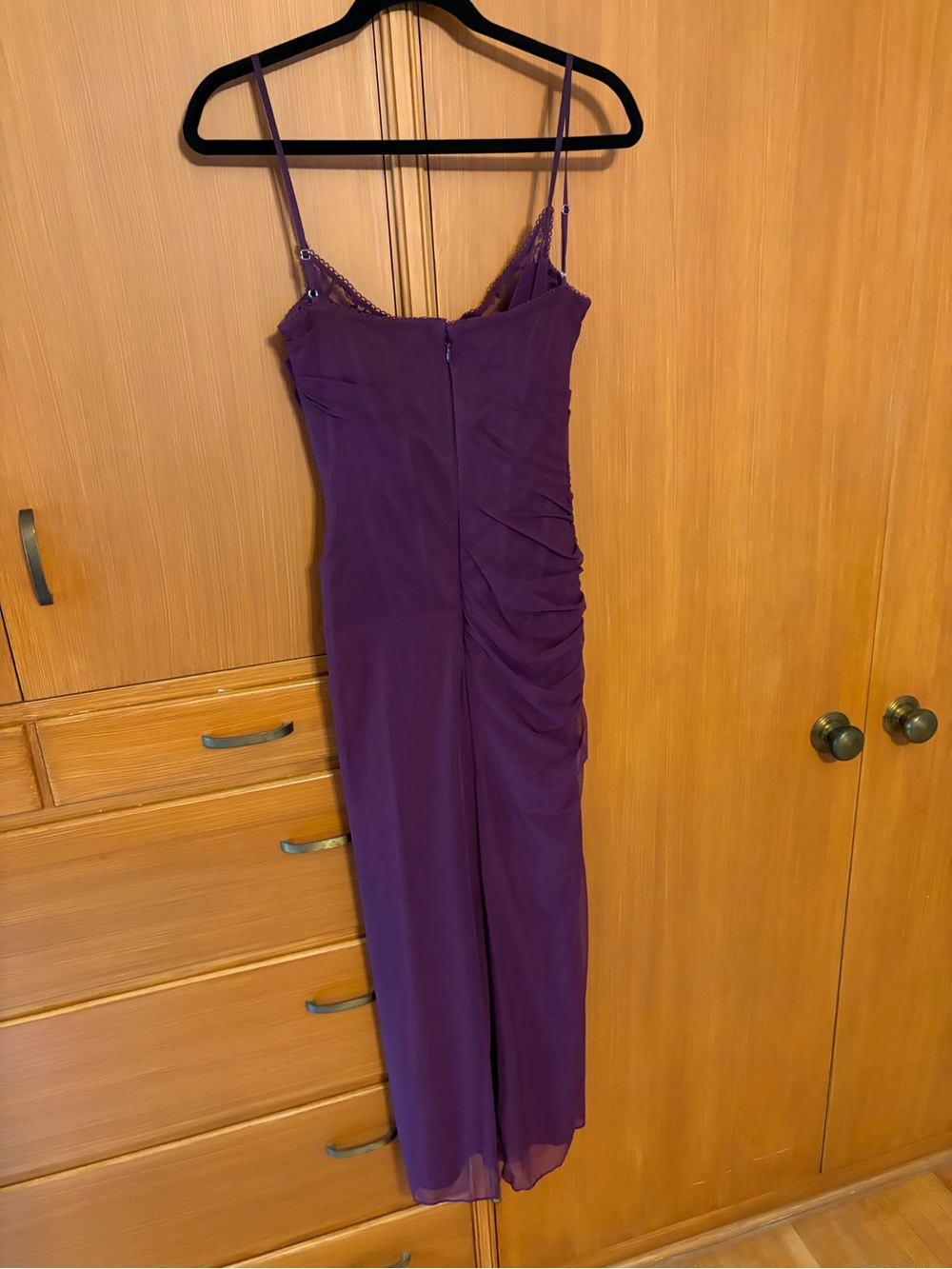 House of CB Purple Ruched Slip Midi Dress - Picture 2 of 4